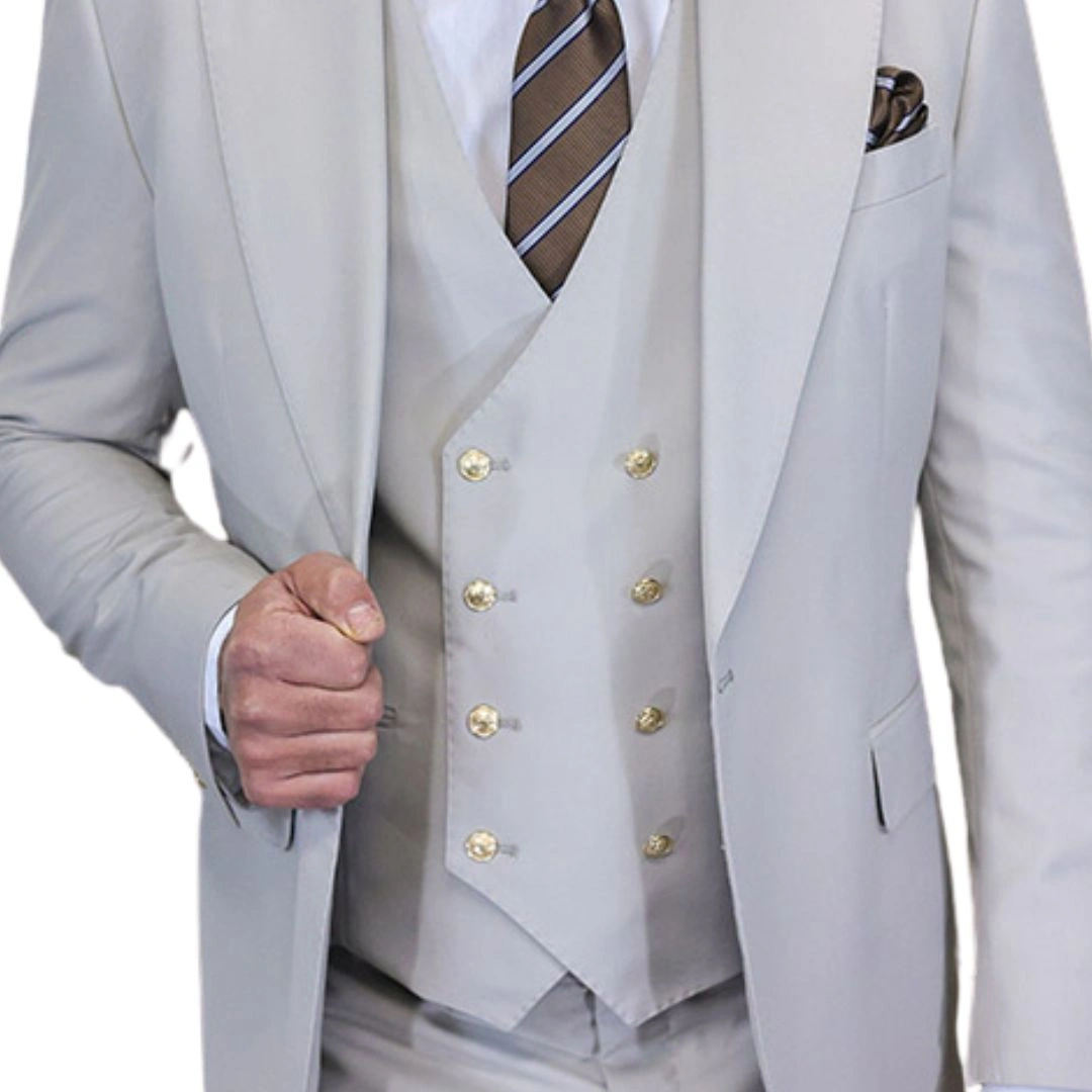 Colección Aether Crest: Elegancia y poder en este traje moderno de tres piezas.